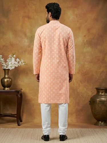 Image of Amazon Brand - Tavasya Men Floral Printed for Regular Fit Kurtas | Ethnic Wear | Festive | Cotton Blend | Knee Length