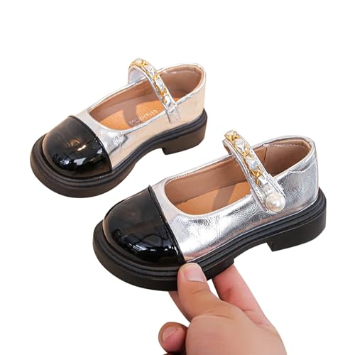 sfdgfhyf Girls' Small Leather Shoes Spring And Autumn School Season Soft Sole Girl Children's Performance Sandals Girls Size 33