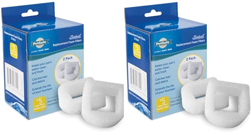 PetSafe Drinkwell Replacement Foam Filters Compatible with PetSafe Ceramic and Stainless Steel Pet Fountains for Water Dispensers for Dog 2 Count Pack - PAC00-13711 White (Pack of 2)