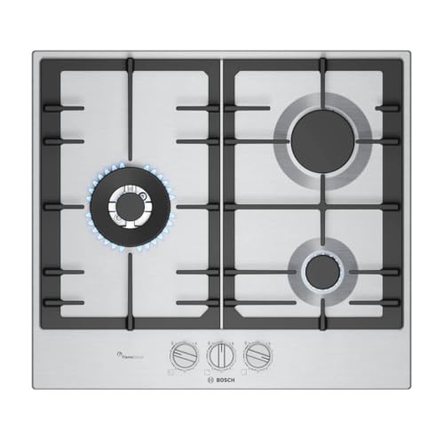 Bosch PCC6A5I90, Série 6, Plaque gaz, 3 feux, 60 cm, Inox