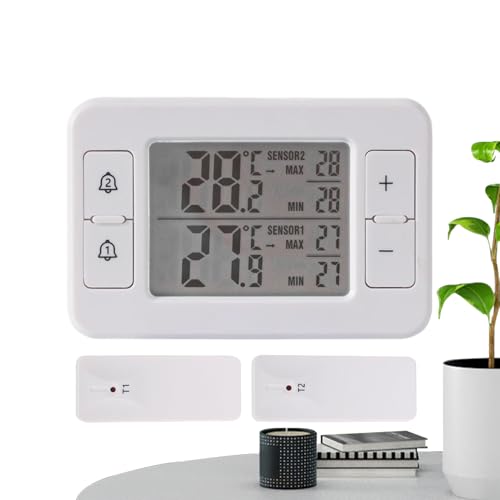 Freezer Temperature Measuring Tool, Digital Wireless Fridge Monitor, With Alarm, Premium Quality Portable Compact Ideal para Dorm, Apartment, Interior, Outdoor, Kitchen Use