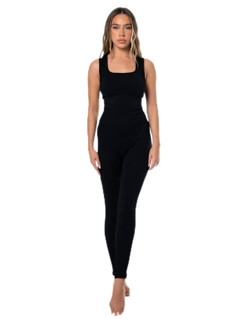 Women Yoga Jumpsuits Workout Ribbed Sport One Piece Tank Top