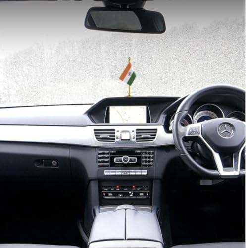 Image of The Flag Company Country flag for car dashboard | 2x3 Inch Flag with Elegant Golden Base & Pole | Car Dashboard Flag (India)
