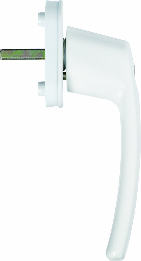 ABUS Zamykana klamka okienna FG200 - zestaw 3-częściowy - gałka okienna z cylindrem ciśnieniowym, równocześnie zamykająca, biała & ABUS Zamykana klamka okienna FG200 AB208 - biały
