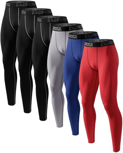 6,5 Pack Men’s Compression Pants Leggings Athletic Workout Baselayer Running Tights