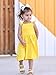 Yellow Summer Dress for Girls 5-6 Years Old Vintage Ruffle Sleeveless Dresses Casual Sundress for Beach Wear