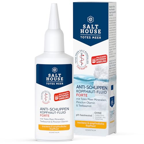 Salthouse Totes Meer Therapie Anti-Schuppen Kopfhaut-Fluid Forte, Leave-on-Pflege ohne Ausspülen, mit Teebaumöl, für schuppenanfällige Kopfhaut, 75ml