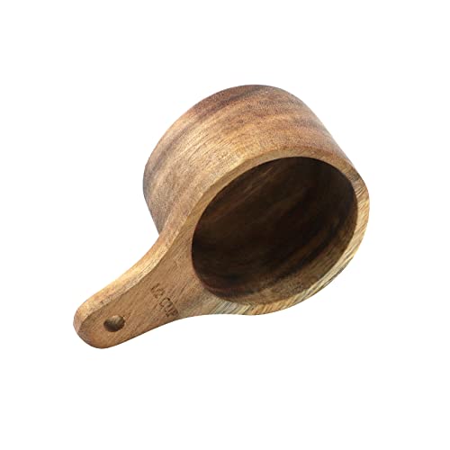 Oedema Wood Measuring Cup Kitchen Utensils 1/2 Cup, For Measuring Liquid, Flour, Nuts #TOP2