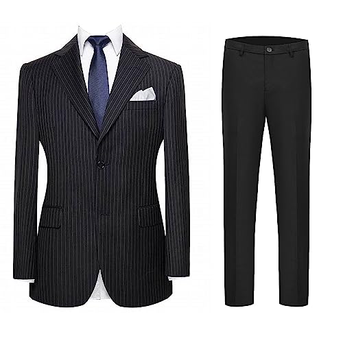 Costume 2 pièces homme blazer à rayures smoking chic un bouton dîner