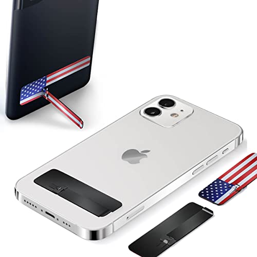 Crefur Thin Phone Stand, Ultra-Thin Kickstand For Cell Phone Case Horizontal/Vertical Desk Stand Holder For Iphone Galaxy Cellphone Black (2Pcs) #TOP6