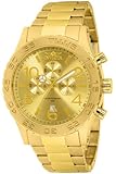 Invicta Men's 1270 Specialty Chronograph Gold Dial 18k Gold Ion-Plated Stainless Steel Watch