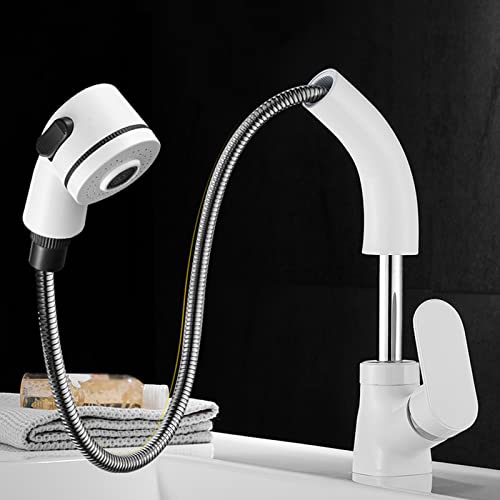 Robinet d'évier de salle de bain en laiton blanc pour une architecture moderne