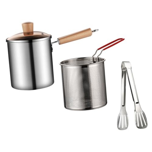 SOLUSTRE Large Capacity Stainless Steel Deep Fryer Frying Pot Frying Basket Home Deep Fry Basket