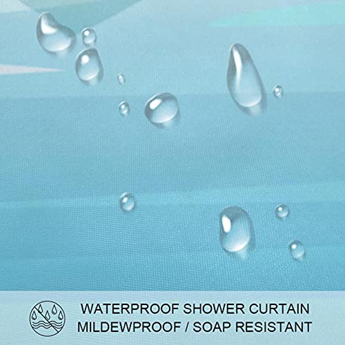 Rideau de douche lavable imperméable 152x182 cm avec 12 anneaux motif phare marin