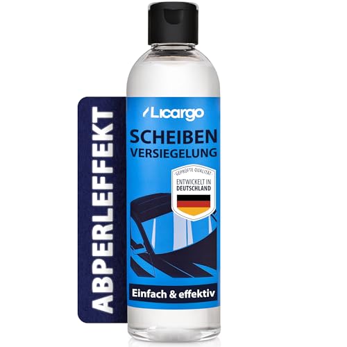 LICARGO® Scheibenversiegelung Auto - extremer Abperleffekt für klare Sicht - Glasversiegelung Auto für wasserabweisende Scheiben - Regenabweiser Autoscheiben mit Lotuseffekt (250ml)