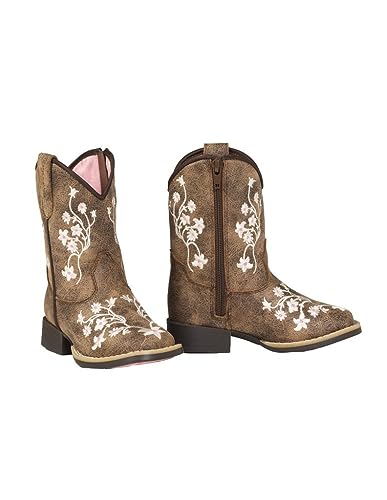 Twister Western Boots Girls Lily Toddler Square Toe Brown 44300372302