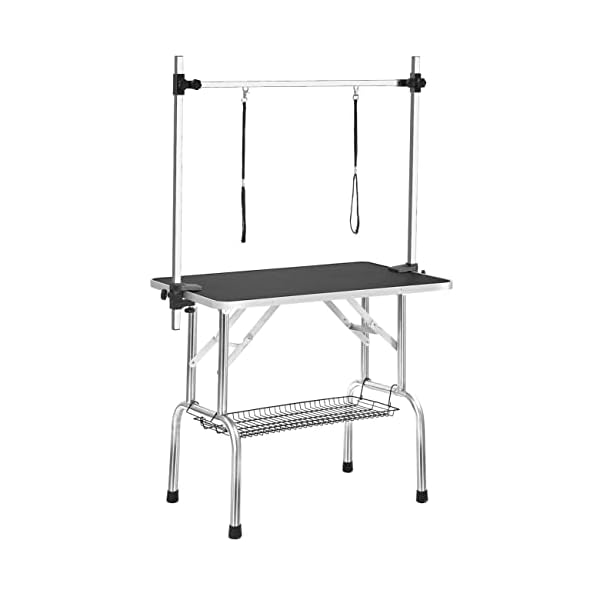 KUFTYTP Pet Grooming Table Cat/Dog Foldable Adjustable Height 300Lb Load-Bearing Professional Portable Large Heavy-Duty…