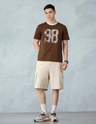 Image of Amazon Brand - Symbol Men Regular Fit Ringer T-Shirt | Half Sleeves | Graphic Printed | Available in Plus Size