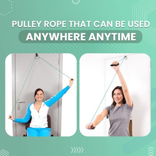 Image of AARAM Shoulder Pulley with Rope & Door Strap | Physiotherapy Exercise Kit for Frozen Shoulder, Rotator Cuff & Paralysis Recovery | Smooth Action Pulley for ROM & Strengthening Exercise