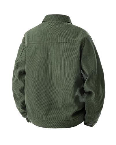 HBER Corduroy Jacket for Men Button Down Vintage Long Sleeve Fall Shirts Casual Western Shacket Jacket with Flap Pockets2