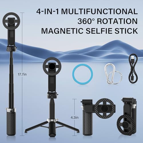 Palo selfie magnético 4 en 1 con mando inalámbrico para Android 2
