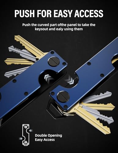 Image of Key Organizer Key Holder Compact Key Case Minimalist Metal Key Chain Key Holder for Keychain Secures 8-10 Keys EDC