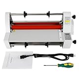 LIYUANJUN Hot Cold Roll Laminator Machine Single&Dual Sided 13 Inch Laminator for School Office Cross-Patterned Films Digital Display Quiet Technology 110V V350