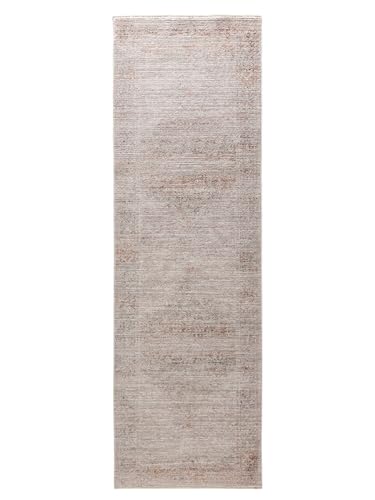 benuta Nest Anwar - Tappeto in fibra sintetica, stile tradizionale orientale, facile da pulire, per soggiorno, camera da letto, grigio/beige, 80 x 250 cm