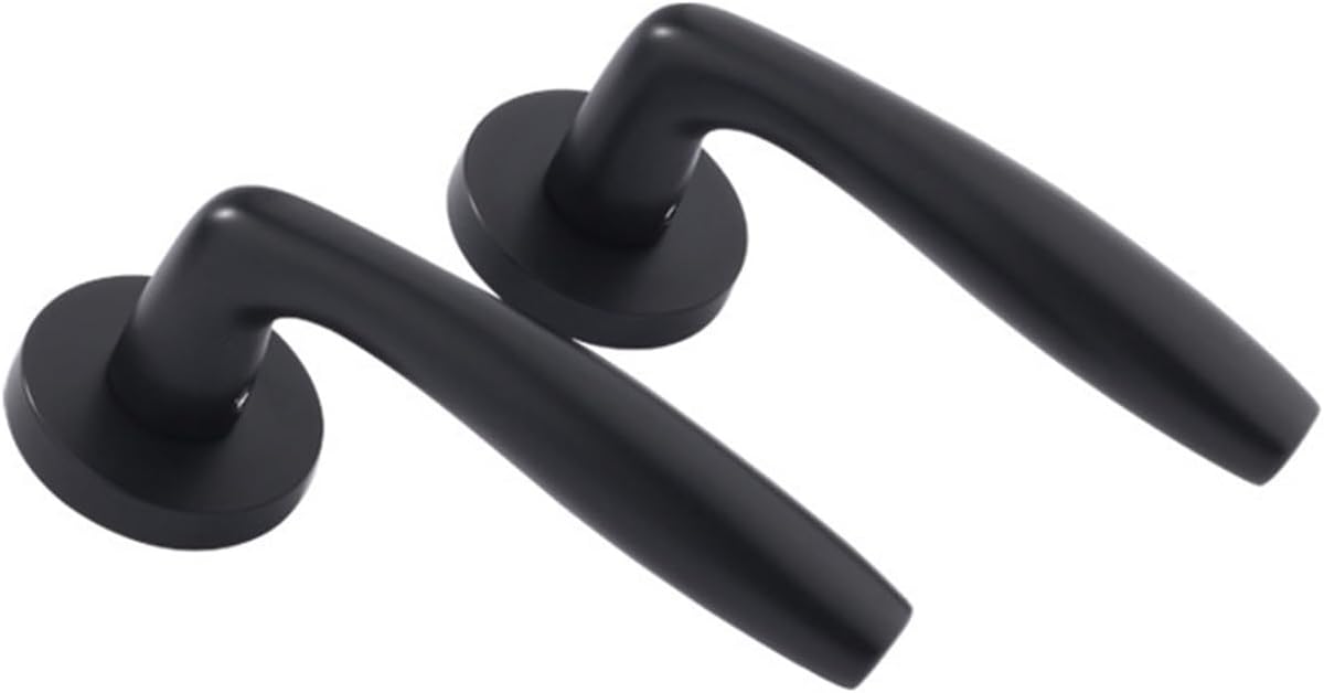 Household Door Stainless Steel Lock Indoor Silent Bathroom Door Lock Bedroom Kitchen Wooden Door Black Split Lock(FT31 BS09 Yahei)