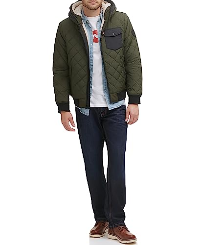 Levi's Men's Diamond Quilted Sherpa Lined Bomber Jacket, White Camouflage, XX-Large2