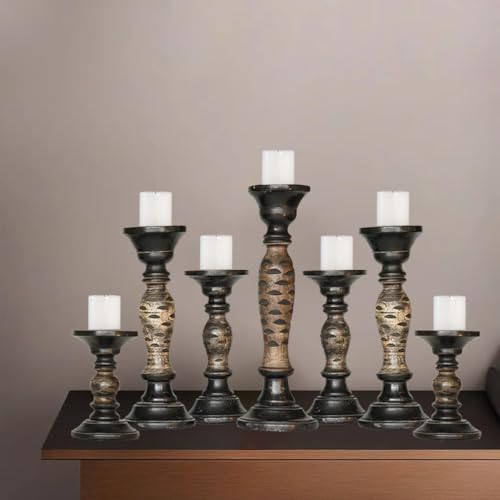 Traditional Dark Polish Eco-Friendly Handmade Mango Wood Set of Seven 6