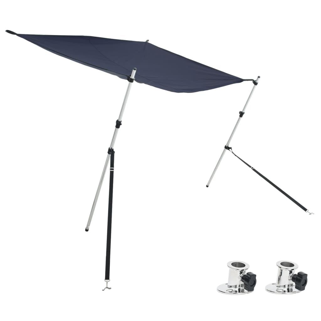 Kit d'ombre de bateau réglable et robuste pour T-Top bleu marine