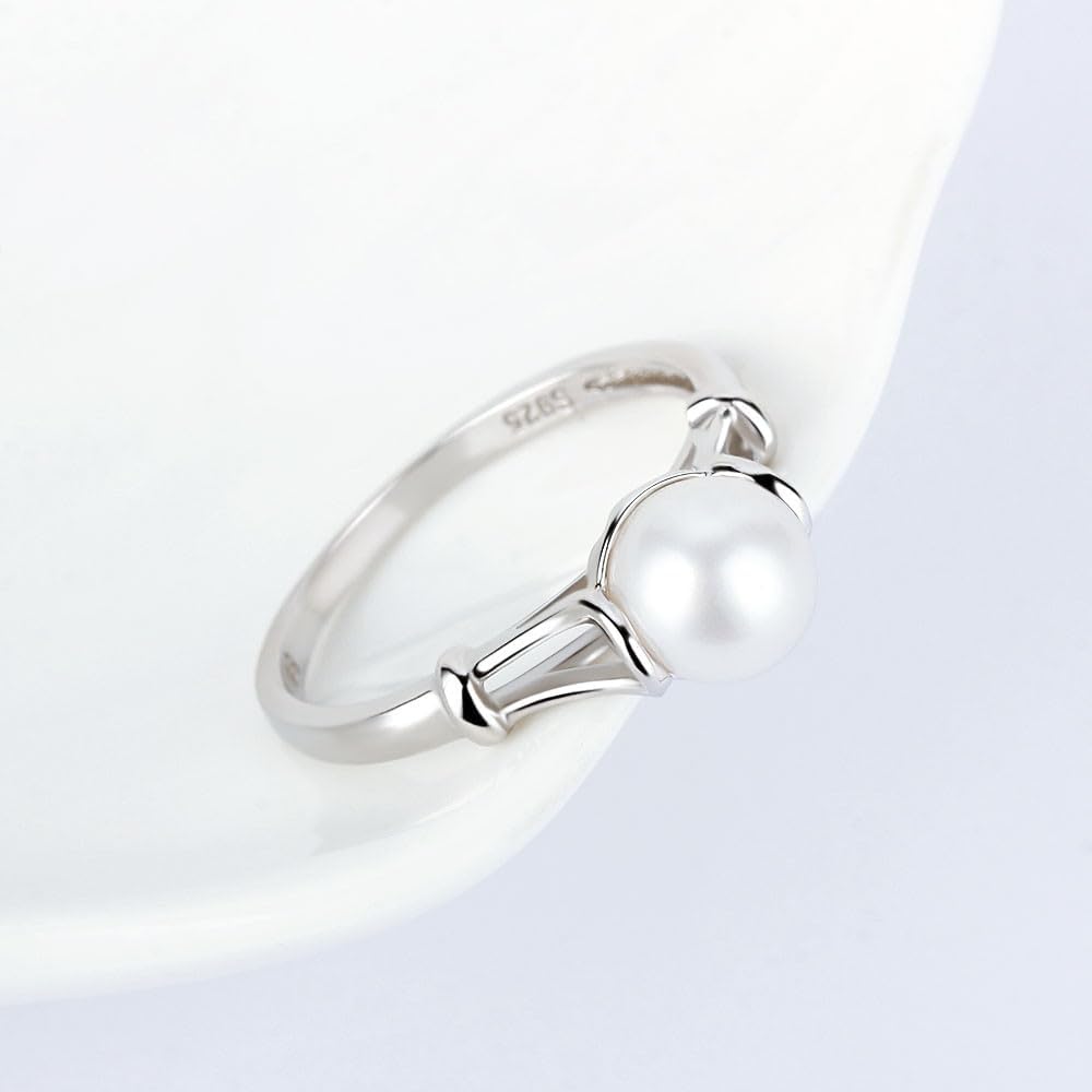 925 Sterling Silver Simple Rings for Pearl Jewelry Making, Design Ring Fittings Settings Mountings for Women