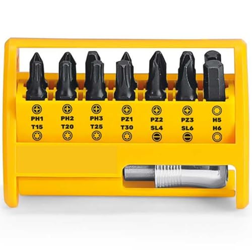 PowerPath 15-Piece Multi-Bit Screwdriver Bit Set | Includes PH, PZ, Torx, SL & Hex Bits | S2 Steel, Magnetic, Quick-Change Adapter, Compact Case
