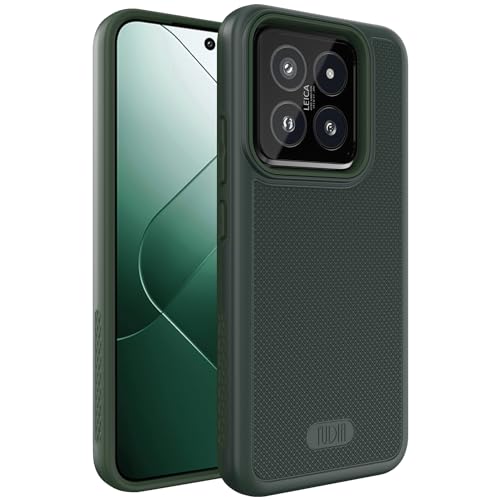 Image of TUDIA DualShield Grip Designed for Xiaomi 14 5G Back Cover (2024), [MergeGrip] Military Grade Dual Layer Shockproof Slim Tough Heavy Duty Protection - Pine Green