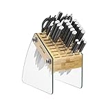 28 Slot Universal Kitchen Knife Block Without Knives, Knife Holder Organizer Hidden Knife Dock Rack...