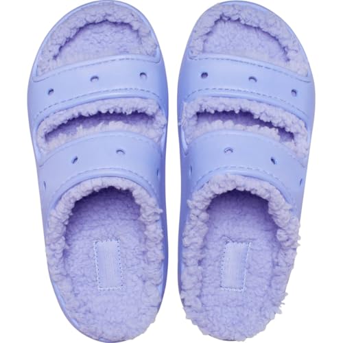 Image of Crocs Unisex-Adult Classic Cozzzy Sandals, Fuzzy Slippers and Slides, Digital Violet, 14 Men /16 Women