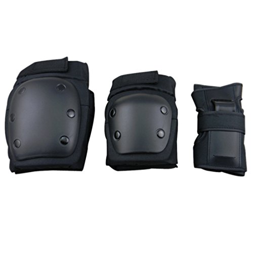 RuiyiF 7Pcs Adult Sports Safety Protective Gear Set, Elbow Pad Knee Support Wrist Guard and Helmet for Adult Skateboard Skating Blading Cycling Riding - Large