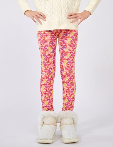 Kiench Girls' Winter Leggings Warm Fleece Lined Thick Stretchy Pants Cute Printed4