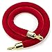 Goplus Red Velvet Stanchion Rope, 5Ft 1.5" Thick Stanchion Queue Barrier Rope Velvet Rope, Crowd Control Rope Barrier with Mirror Polished Hooks for Ball Top Stanchions (1 Piece, Gold Hooks)
