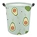 Okrągły kosz na pranie 60 l składany wieszak na ubrania, kreskówkowe pudełko do przechowywania awokado z uchwytami wodoodporny organizer na kosz na zabawkę, duża pojemność
