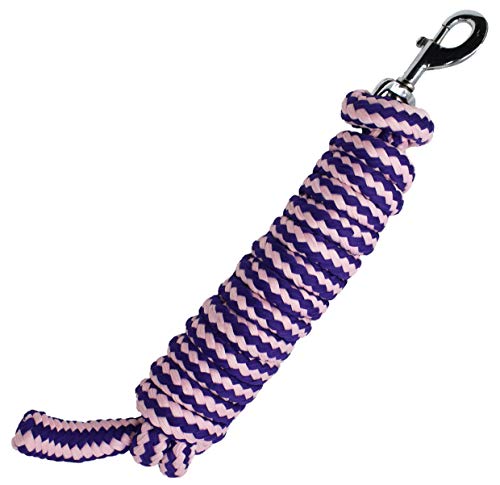 CHALLENGER 10' Horse Nylon Soft Poly Braided Lead Rope w/Nickle Plated Snap 60560
