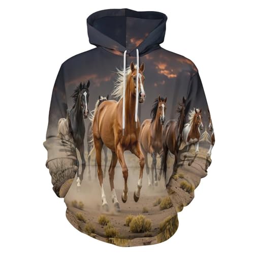 Sweat à capuche homme imprimé 3D pull femme paysage désert avec poches