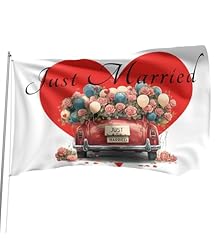 Heart Just Married Flag