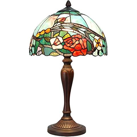 Bieye L30737 Rose Tiffany Style Table Lamp Cover
