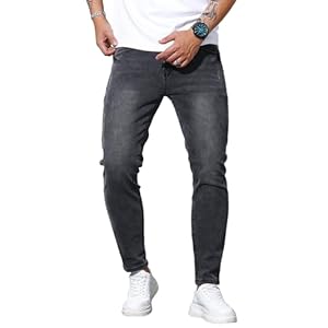 Zewool Mens Lightweight Casual Fashion Stretch Slim Fit Jeans Summer Spring Extreme Comfort Flex Basic Denim Pants