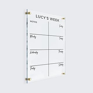 Personalized Acrylic Calendar - Custom Wall Calendar, Dry Erase Board, Dry Erase Organizer, Undated Weekly Wall Planner (28"x40", Extra Package)