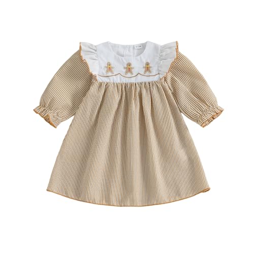 Toddler Baby Girl Halloween Outfit Peter Pan Collar Puff Sleeve Smocked Dress Infant Party Dress Fall Winter Clothes