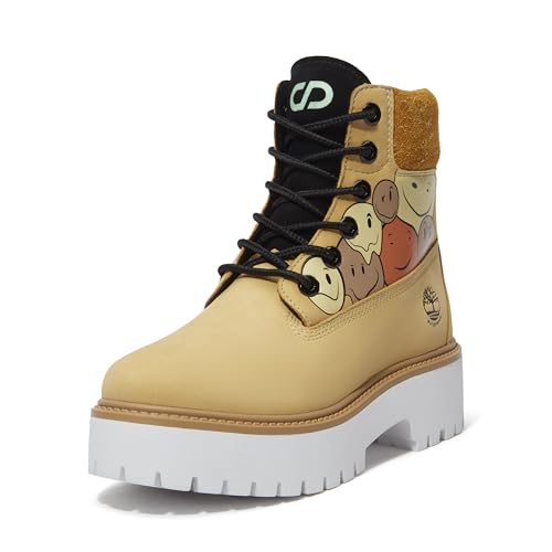Timberland Timberland Women's Stone Street 6 Inch Lace Up Waterproof Boot, Medium Yellow W Print, 8.5 Medium