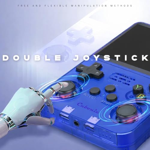 Image of Cubonic CrystalPlay ORIGINAL R36S DUal RAM Chips Handheld Gaming Console, Transparent PixelGlass Design, 3.5-Inch LCD Screen, RK3326 Quad-Core Processor, Dual Joysticks, Up to 256GB Expandable Storage, 3000mAh Rechargeable Battery